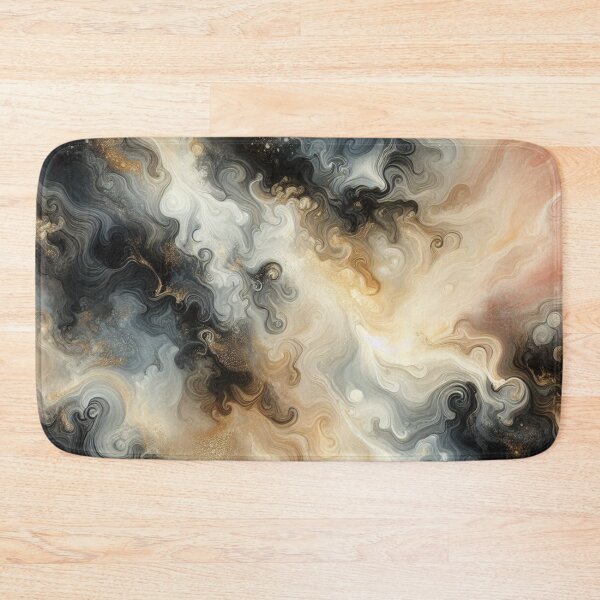 Item preview, Black, Gold and White Swirling Marble Pattern #1 designed and sold by Paragon-Art.