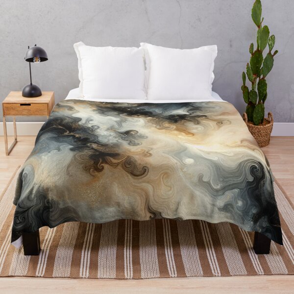 Item preview, Black, Gold and White Swirling Marble Pattern #1 designed and sold by Paragon-Art.