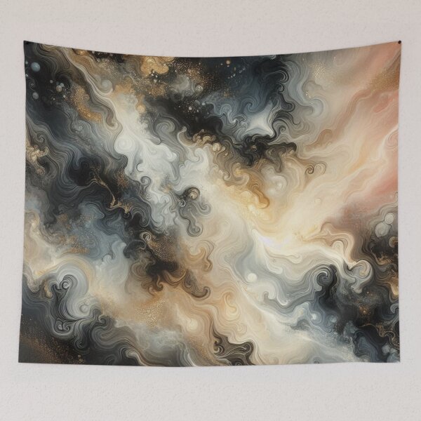 Item preview, Black, Gold and White Swirling Marble Pattern #1 designed and sold by Paragon-Art.