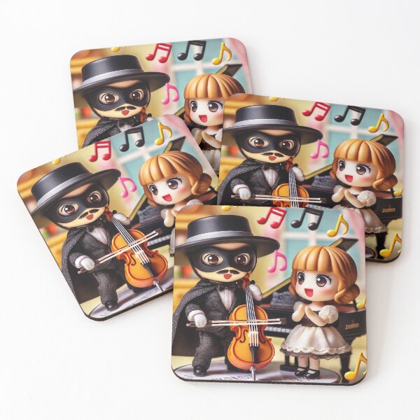 Item preview, Zorro's Musical Serenade - Chibi Style! designed and sold by MySheetMusicArt.