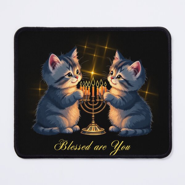 Item preview, Blessed Are You - Hanukkah Cats designed and sold by Crazy Before Cats.