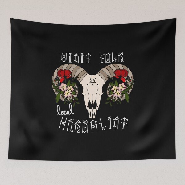 Item preview, “Visit Your Local Herbalist” Reproductive Rights Ram Skull  designed and sold by GobboYaga.