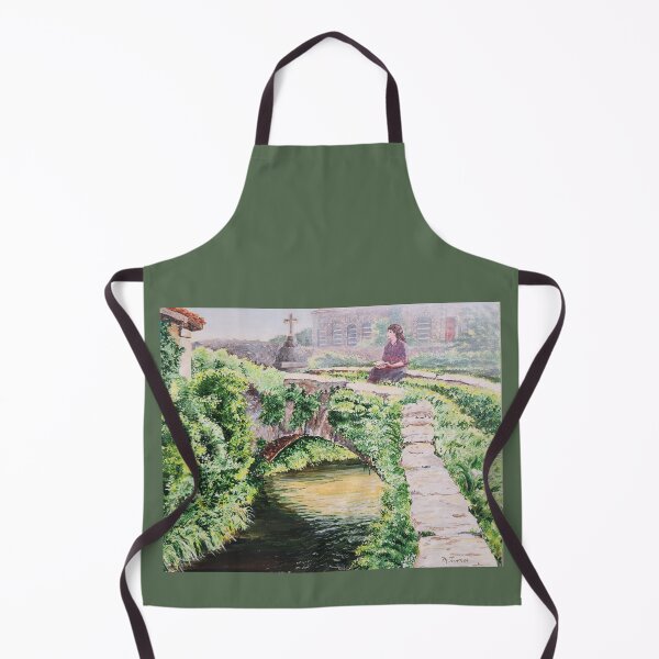 Item preview, Reading the Bible on a Roman bridge in Limpias, Cantabria, Spain designed and sold by MarthaTownerArt.