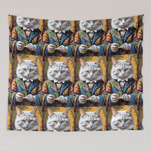 Item preview, Sophisticated Cat Banker Art Print, colorful designed and sold by Cherry-Cat.