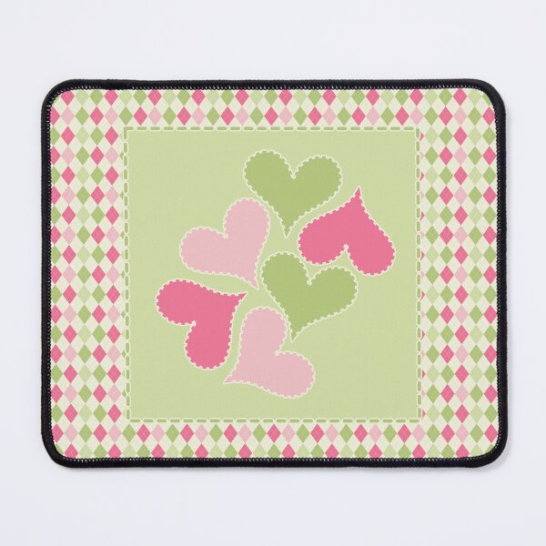 Item preview, Pink and Pistachio Green Argyle and Hearts designed and sold by MarikaJohnson.