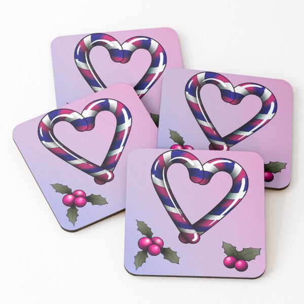 Item preview, Bi Candy Cane Heart  designed and sold by RetroCoven.