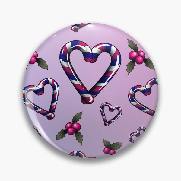 Item preview, Bi Candy Cane Heart  designed and sold by RetroCoven.