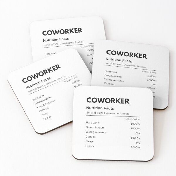 Item preview, Coworkers & Colleagues Funny Nutrition Facts designed and sold by CuteLovelyDesigns.