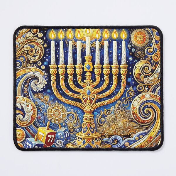 Item preview, Ornate Hanukkah Menorah Illustration – Festive and Artistic Holiday Design designed and sold by Gold Turtle  Lina.