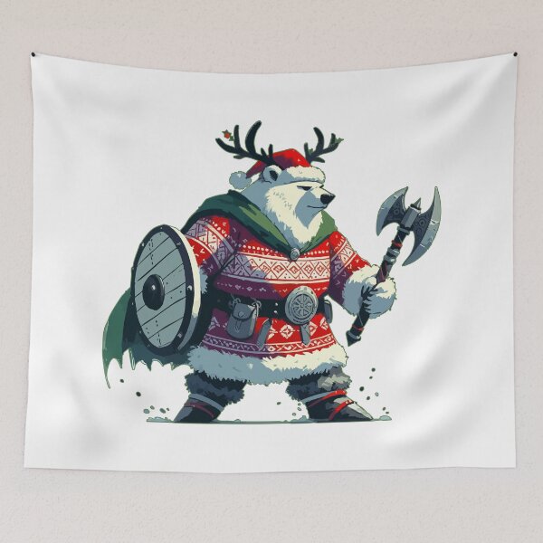 Item preview, Christmas Bear Viking Funny Xmas Sweater designed and sold by TomFrontierArt.