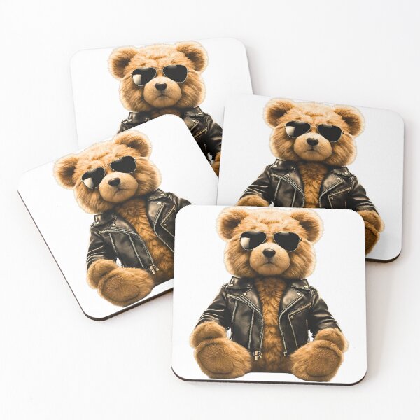 Item preview, Cool Teddy Bear in Black Leather Jacket and Sunglasses - Fun, Stylish Design designed and sold by Fredster1966.