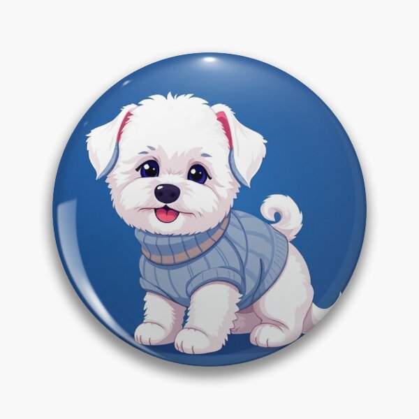 Item preview, Cute Bichon Frise Cartoon Seamless Pattern – Fluffy Dog in Sweater designed and sold by hjian8219.