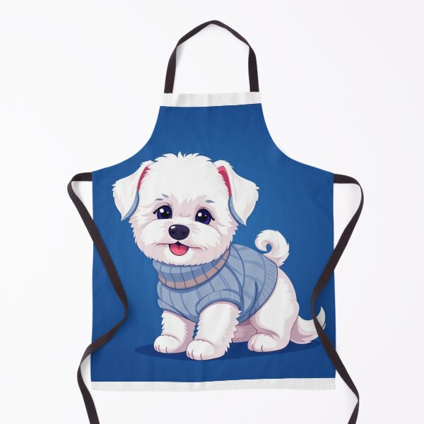 Item preview, Cute Bichon Frise Cartoon Seamless Pattern – Fluffy Dog in Sweater designed and sold by hjian8219.