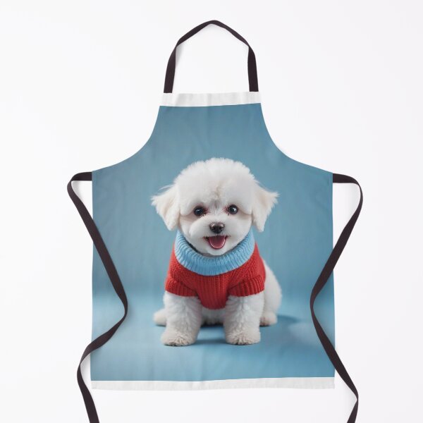 Item preview, Cute Bichon Frise Cartoon Seamless Pattern – Fluffy Dog in Sweater designed and sold by hjian8219.
