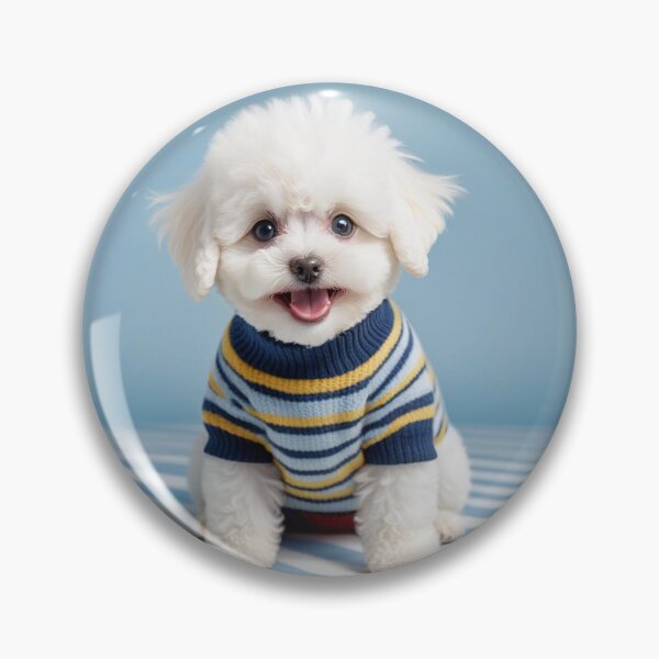 Item preview, Cute Bichon Frise Cartoon Seamless Pattern – Fluffy Dog in Sweater designed and sold by hjian8219.