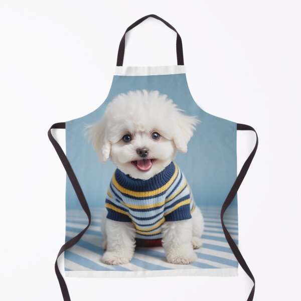Item preview, Cute Bichon Frise Cartoon Seamless Pattern – Fluffy Dog in Sweater designed and sold by hjian8219.