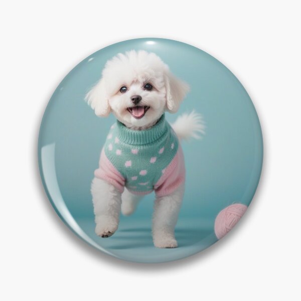 Item preview, Cute Bichon Frise Cartoon Seamless Pattern – Fluffy Dog in Sweater designed and sold by hjian8219.