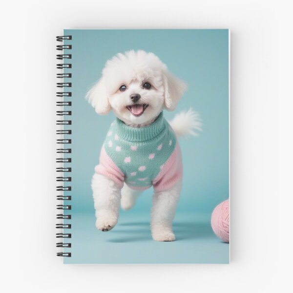 Item preview, Cute Bichon Frise Cartoon Seamless Pattern – Fluffy Dog in Sweater designed and sold by hjian8219.