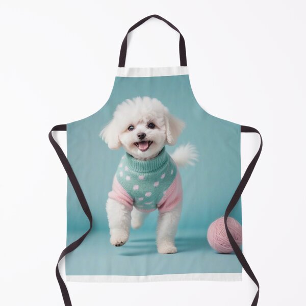 Item preview, Cute Bichon Frise Cartoon Seamless Pattern – Fluffy Dog in Sweater designed and sold by hjian8219.