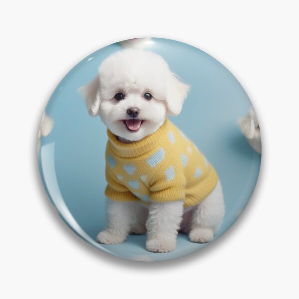 Item preview, Cute Bichon Frise Cartoon Seamless Pattern – Fluffy Dog in Sweater designed and sold by hjian8219.