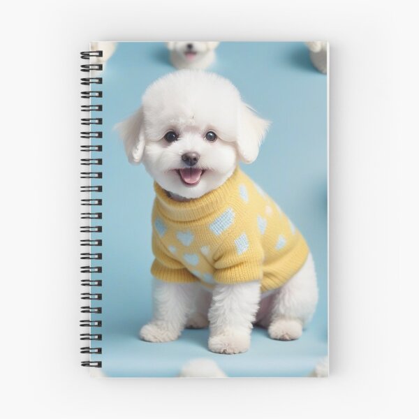 Item preview, Cute Bichon Frise Cartoon Seamless Pattern – Fluffy Dog in Sweater designed and sold by hjian8219.