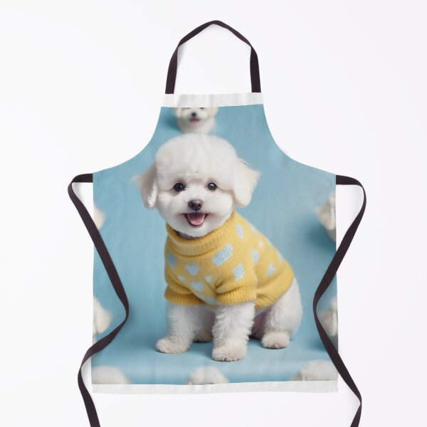 Item preview, Cute Bichon Frise Cartoon Seamless Pattern – Fluffy Dog in Sweater designed and sold by hjian8219.