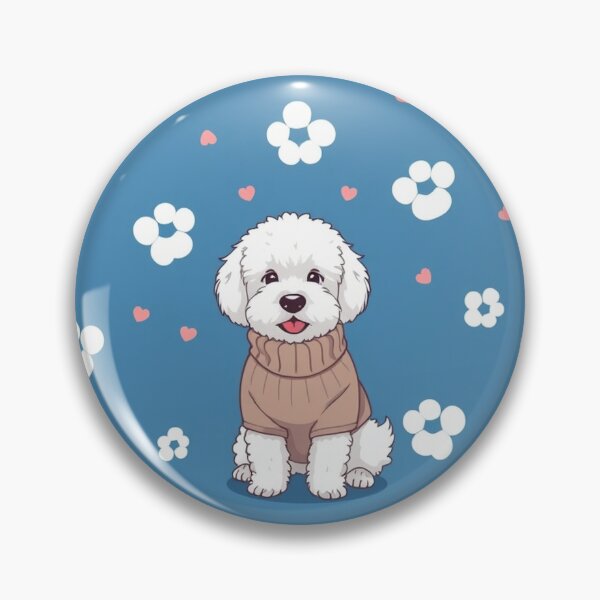 Item preview, Cute Bichon Frise Cartoon Seamless Pattern – Fluffy Dog in Sweater designed and sold by hjian8219.