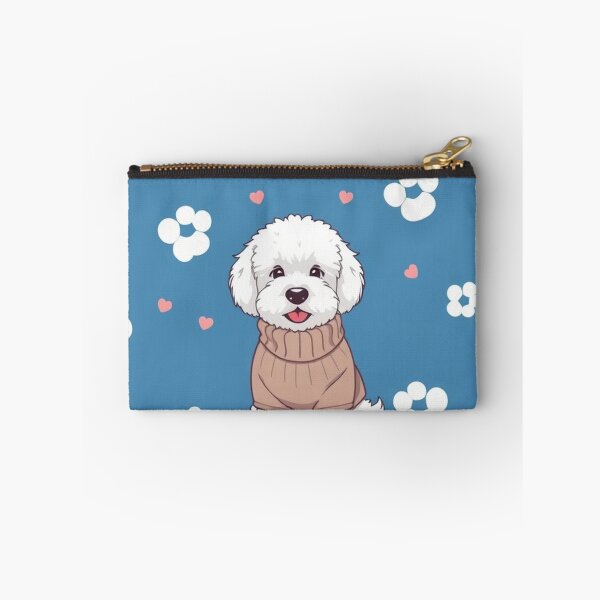 Item preview, Cute Bichon Frise Cartoon Seamless Pattern – Fluffy Dog in Sweater designed and sold by hjian8219.