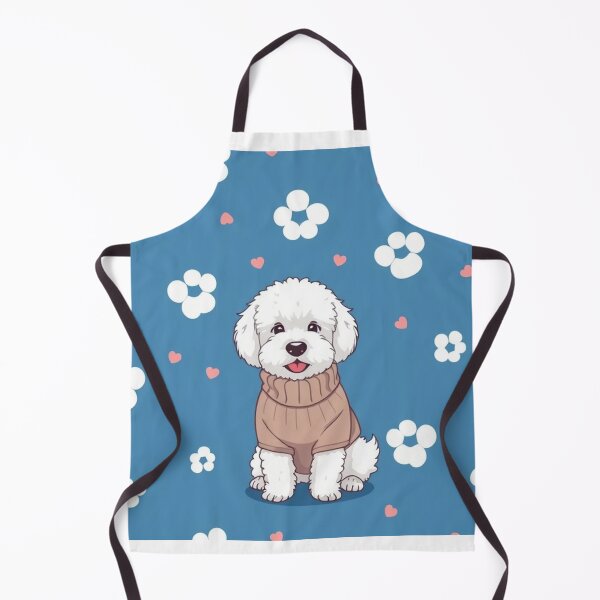 Item preview, Cute Bichon Frise Cartoon Seamless Pattern – Fluffy Dog in Sweater designed and sold by hjian8219.
