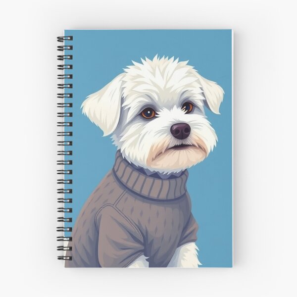 Item preview, Cute Bichon Frise Cartoon Seamless Pattern – Fluffy Dog in Sweater designed and sold by hjian8219.