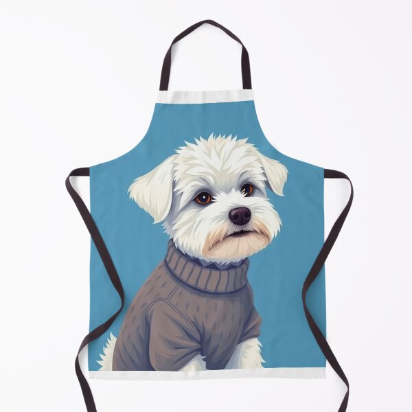 Item preview, Cute Bichon Frise Cartoon Seamless Pattern – Fluffy Dog in Sweater designed and sold by hjian8219.