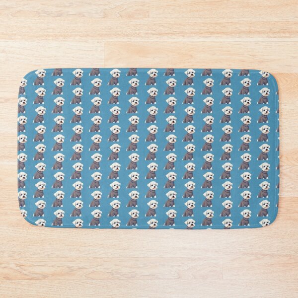 Item preview, Cute Bichon Frise Cartoon Seamless Pattern – Fluffy Dog in Sweater designed and sold by hjian8219.