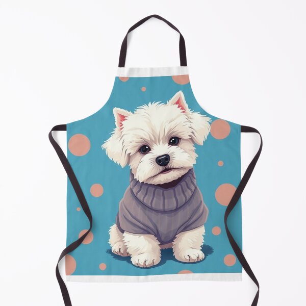 Item preview, Cute Bichon Frise Cartoon Seamless Pattern – Fluffy Dog in Sweater designed and sold by hjian8219.