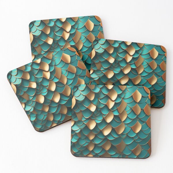 Item preview,  Mid-Century Overlapping Fish Scales & Feathers Pattern for Backgrounds designed and sold by hjian8219.