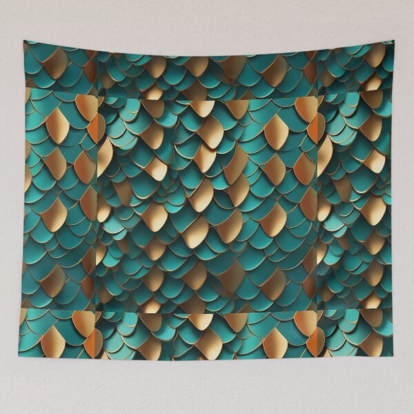 Item preview,  Mid-Century Overlapping Fish Scales & Feathers Pattern for Backgrounds designed and sold by hjian8219.