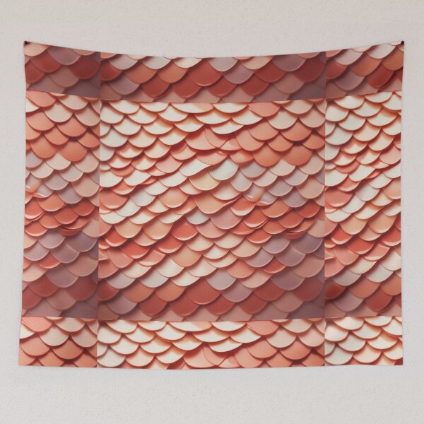Item preview,  Mid-Century Overlapping Fish Scales & Feathers Pattern for Backgrounds designed and sold by hjian8219.