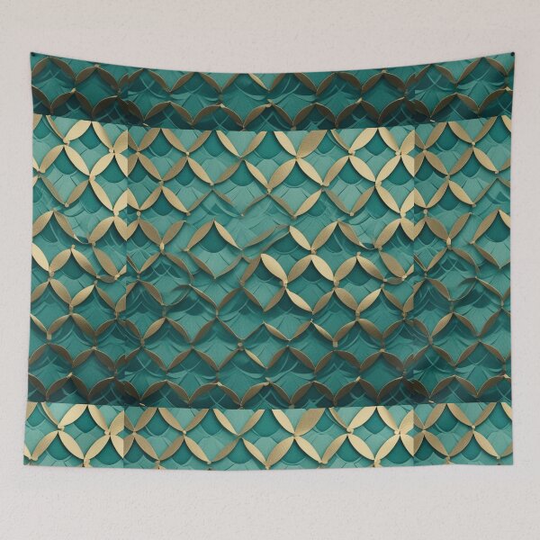 Item preview,  Mid-Century Overlapping Fish Scales & Feathers Pattern for Backgrounds designed and sold by hjian8219.