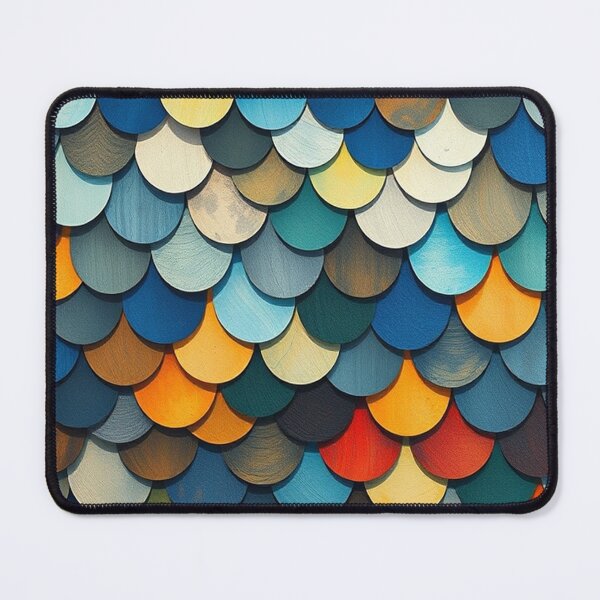 Item preview,  Mid-Century Overlapping Fish Scales & Feathers Pattern for Backgrounds designed and sold by hjian8219.