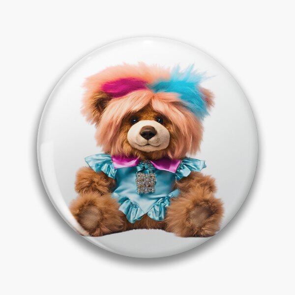 Item preview, Punky Teddy Bear with Pink and Blue Hair - Cute and Edgy Bear Art designed and sold by Fredster1966.