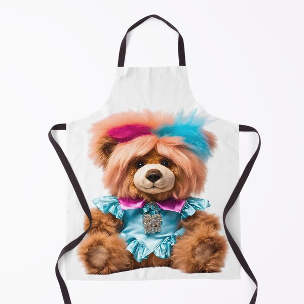 Item preview, Punky Teddy Bear with Pink and Blue Hair - Cute and Edgy Bear Art designed and sold by Fredster1966.