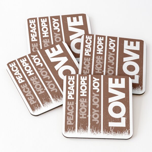 Item preview, PEACE. HOPE. JOY. LOVE. (BROWN) designed and sold by alegnacreates.