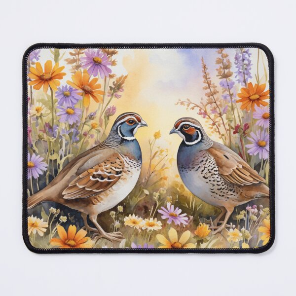 Item preview, Quail Among Wildflowers Watercolor Painting designed and sold by WaterBirdArt.