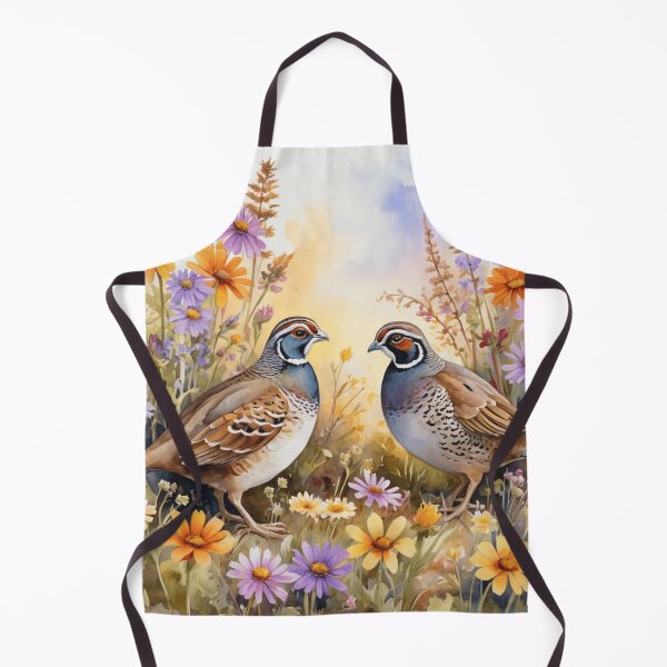 Item preview, Quail Among Wildflowers Watercolor Painting designed and sold by WaterBirdArt.