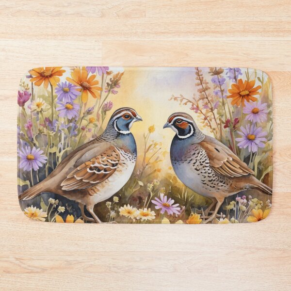 Item preview, Quail Among Wildflowers Watercolor Painting designed and sold by WaterBirdArt.
