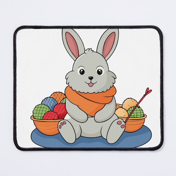 Item preview, Fluffy Bunny Knitting on a Soft Cushion designed and sold by omerfdln34.