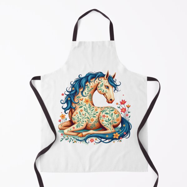 Item preview, Floral Folk Art Horse Illustration designed and sold by BirdsnStuff.