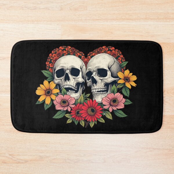 Item preview, two Skulls heart flowers designed and sold by Smileshigh.