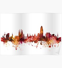 Barcelona Spain Skyline Poster
