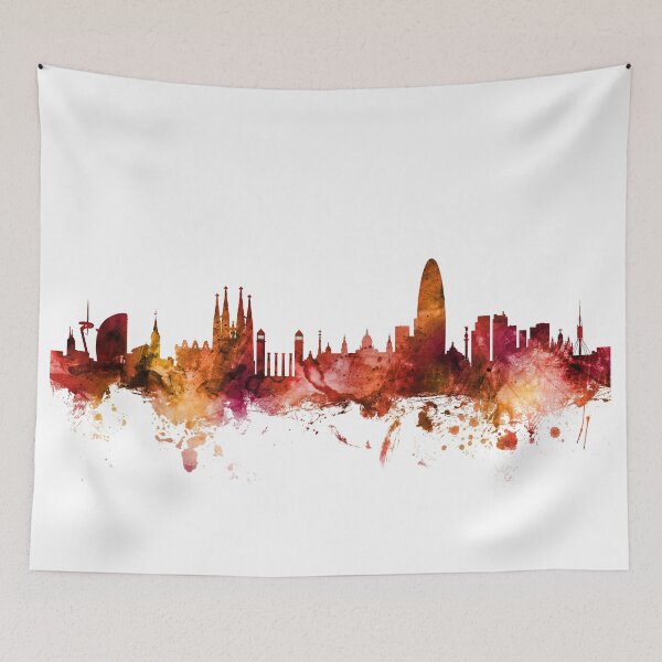 Item preview, Barcelona Spain Skyline designed and sold by ArtPrints.