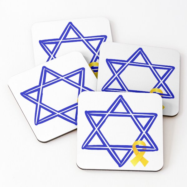 Item preview, Jewish Star of David With Yellow Ribbon In memory Of October 7 Victims designed and sold by JoBella-Designs.